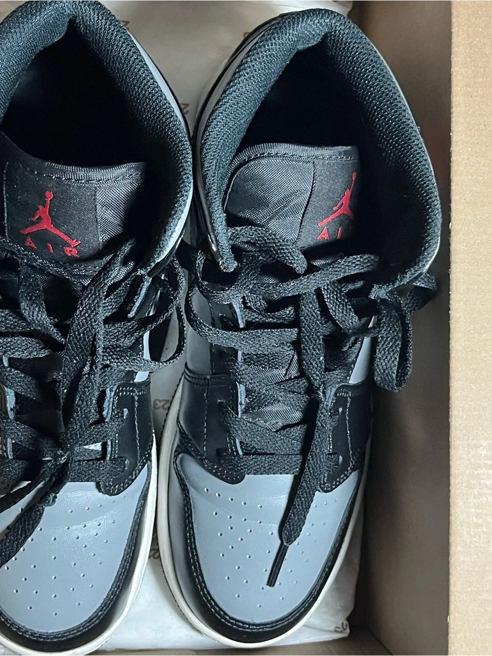 Jordan Men's High-Top Sneakers in Black, Gray and Red